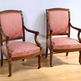 Paire de Fauteuils en Acajou, époque Restauration – Début XIXe