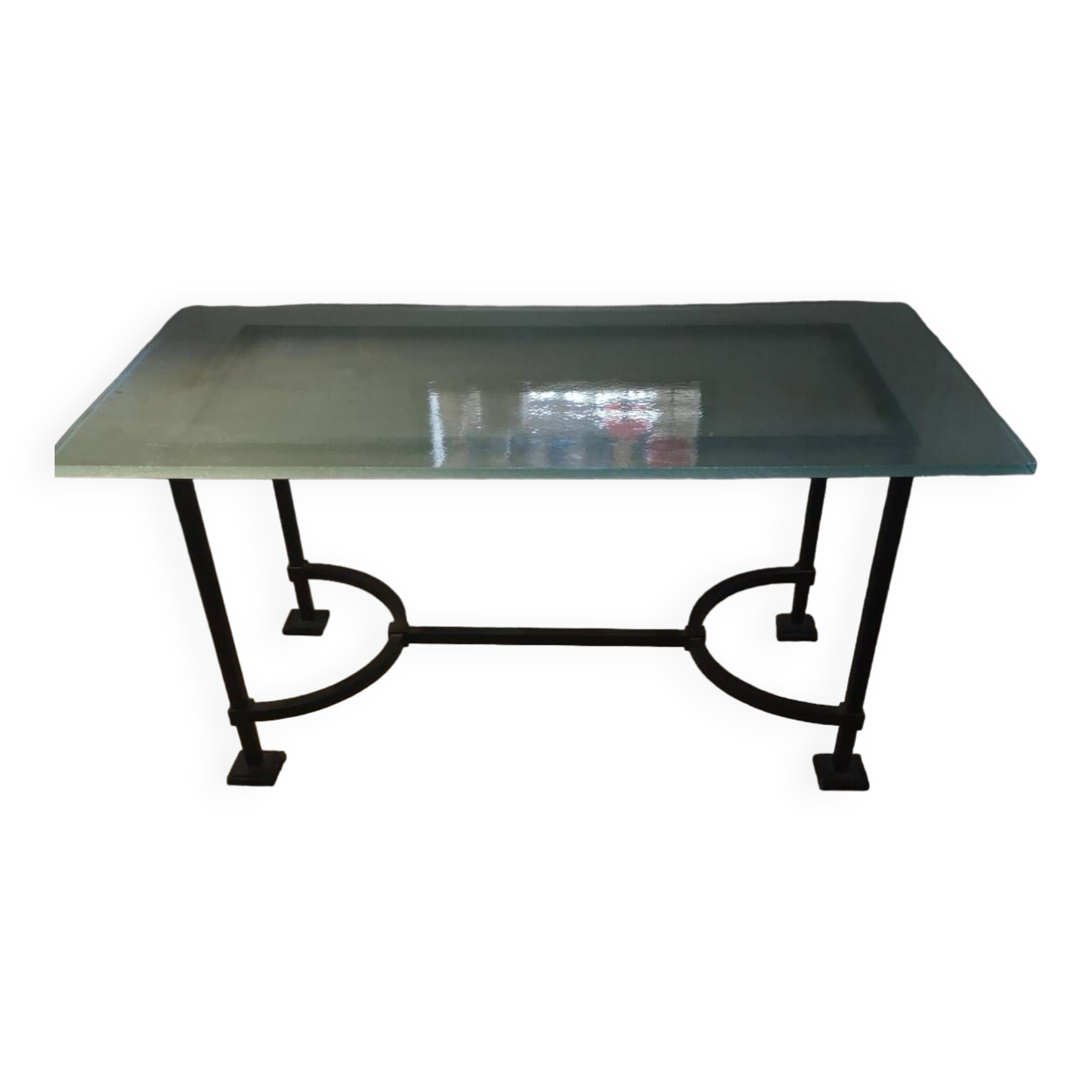 Designer table with glass top