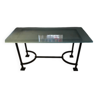 Table design plateau verre