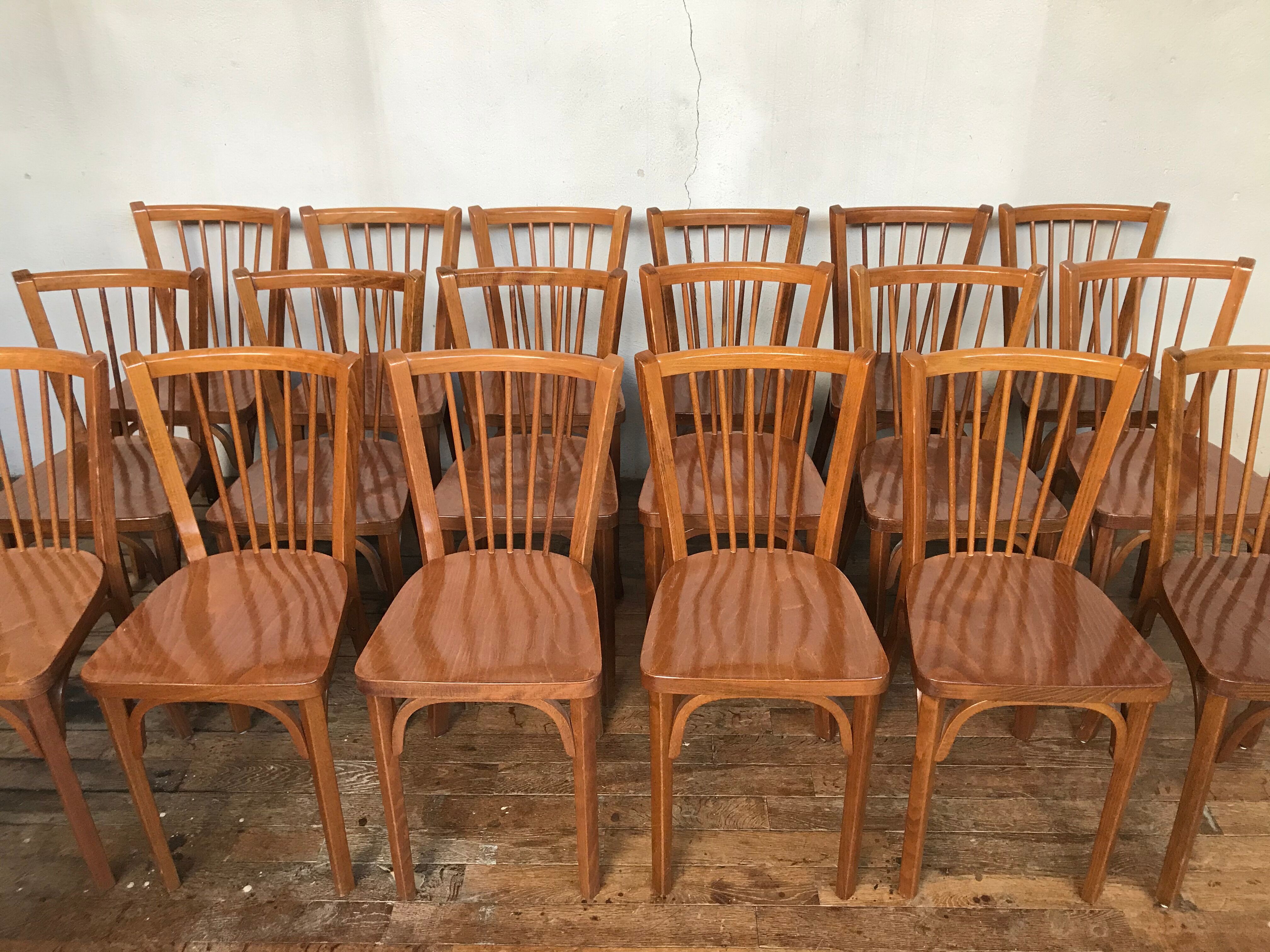 Rare series of 50 chairs Baumann fanett vintage design 1950 1960