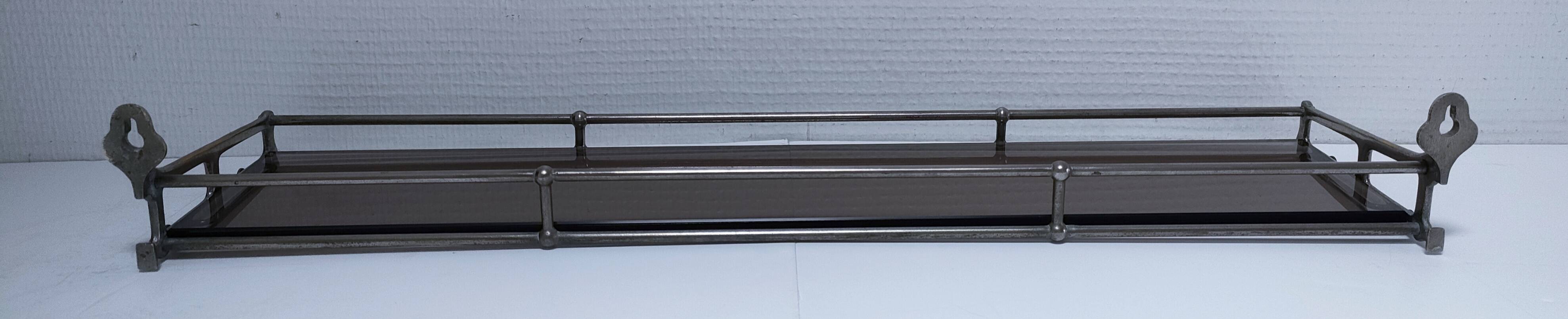 Wall shelf silver patina bronze glass early 20th century