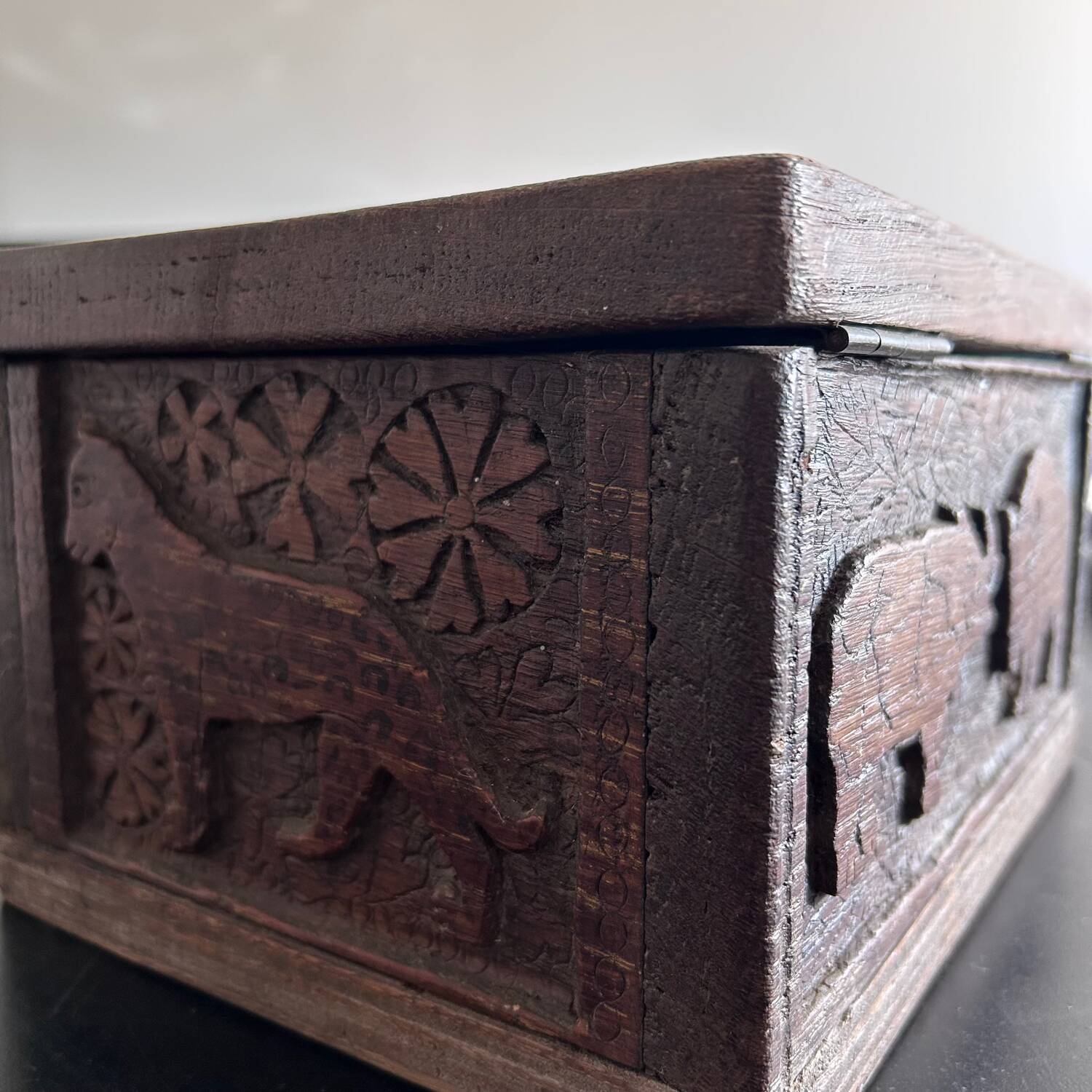 Small carved ethnic chest