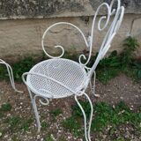 Salon de jardin ancien en fer plein milieu xxeme