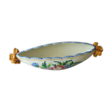Old empty pocket / cut, decoration flowers and knots, ceramic St Clement 1850
