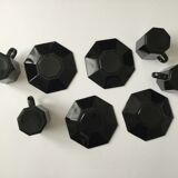 Art Deco-style black coffee cups