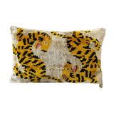 Coussin Ikat tigres persans