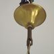 French Vintage Capiz Shell Hanging Pendant Light in Brown & White Gold Trim