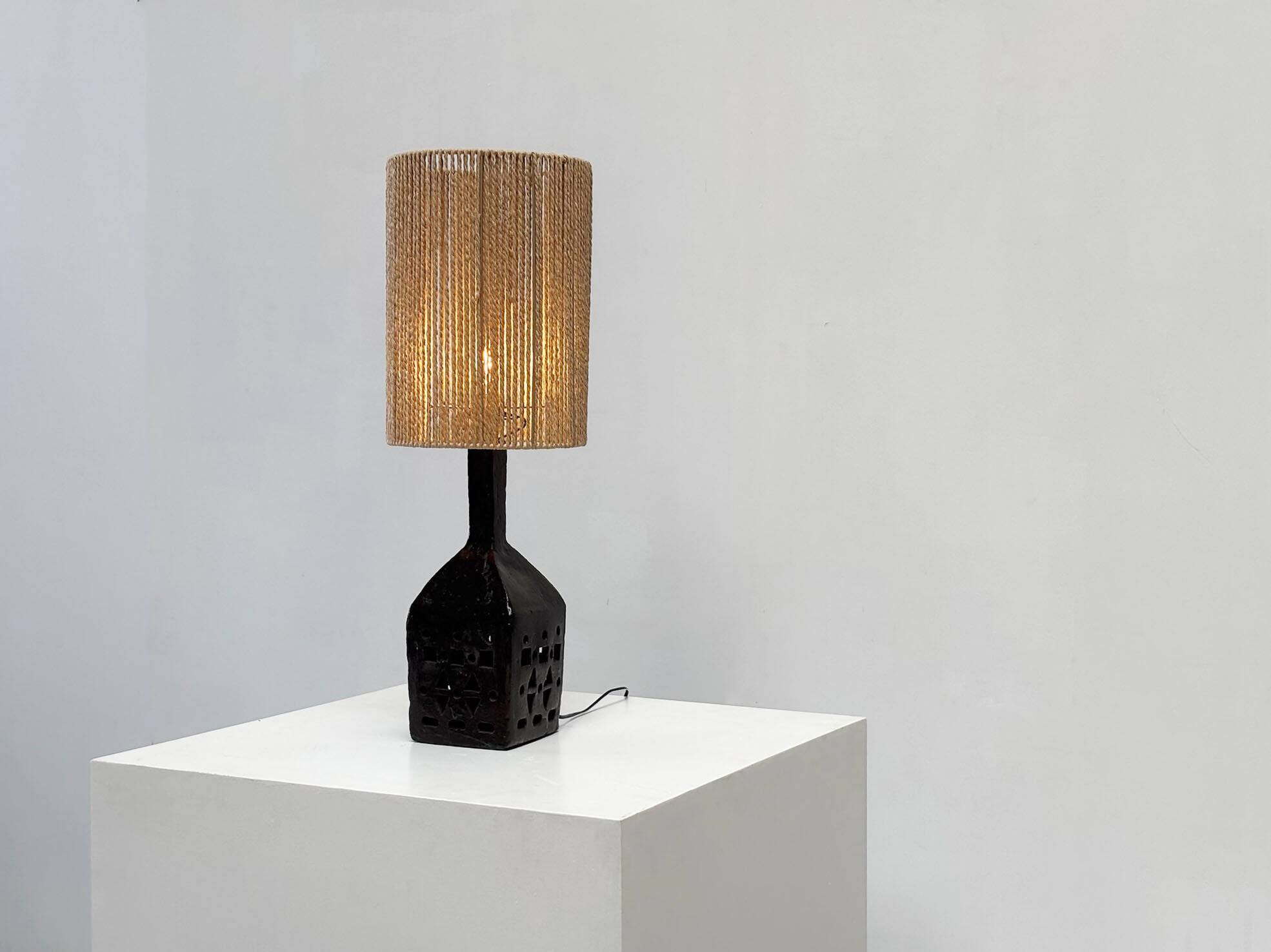 Lampe en céramique française, années 1950