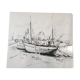 Encre sur papier "Port de pêche" Monogrammée en bas à gauche, André Duculty (1912-1990)