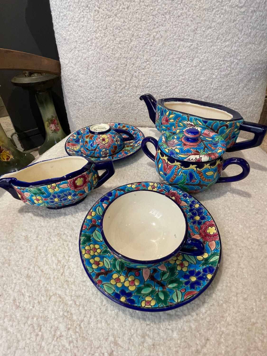 Longwy art deco chocolate service