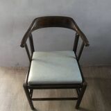 Desk armchair in wood and skai