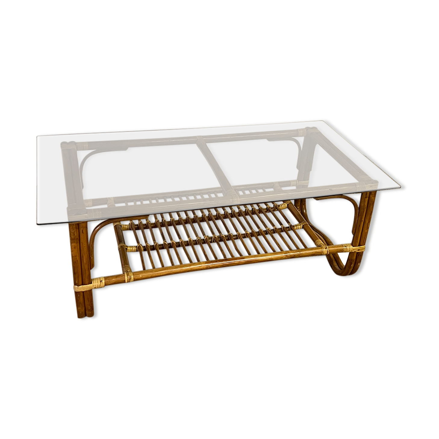 Bamboo and rattan coffee table