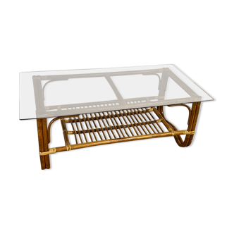 Bamboo and rattan coffee table