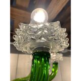 Lustre contemporain en verre de Murano vert avec boubeches Trasparent Rostrato