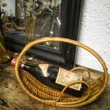 Wicker bottle basket