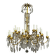 Antique chandelier with 24 light points. Bronze, solid crystal.