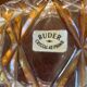 Vintage amber Buder crystal box. Lead crystal.