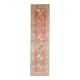 Vintage Turkish Hand-Knotted Wool Cotton Pink Runner Rug 92x364