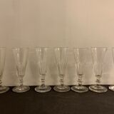 Set de 7 flûtes anciennes en verre soufflé