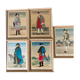 Lot de  5 cartes en reliefs des costumes de médecins militaires