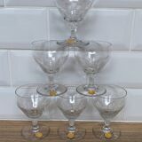Set of 6 engraved wine glasses