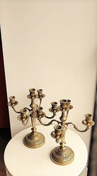 Pair of gilt bronze candlesticks