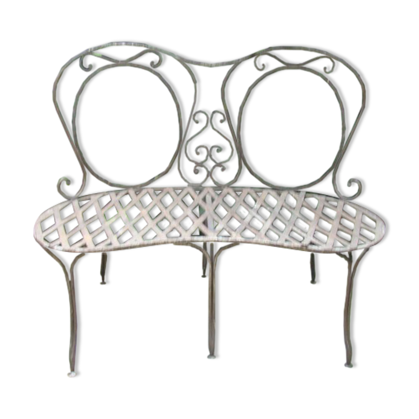 Old wrought iron bench