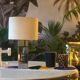 Modernist cubist Building table lamp by Curtis Jere