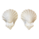 Paire d'appliques d'angle forme coquillage en plâtre MCM