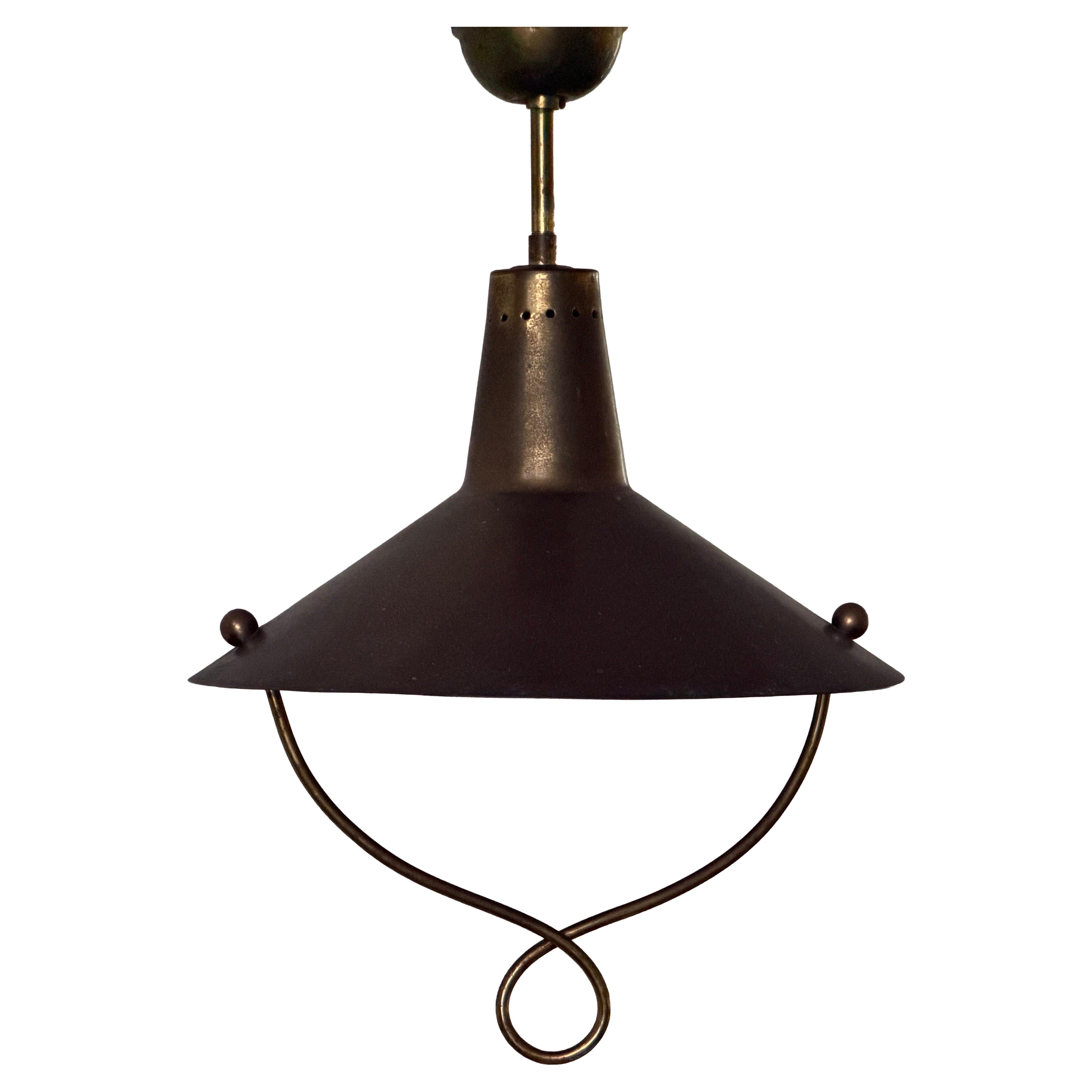 Modern brass ceiling light from the mid-century, 1950s, Italy.