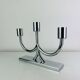 Bougeoir design années 60, métal chromé