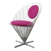 "K2" Chaise cône en fil de fer par Verner Panton / Plus Linje