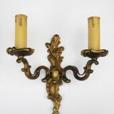 Pair of gold brass sconces