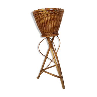 High pot cover in rattan