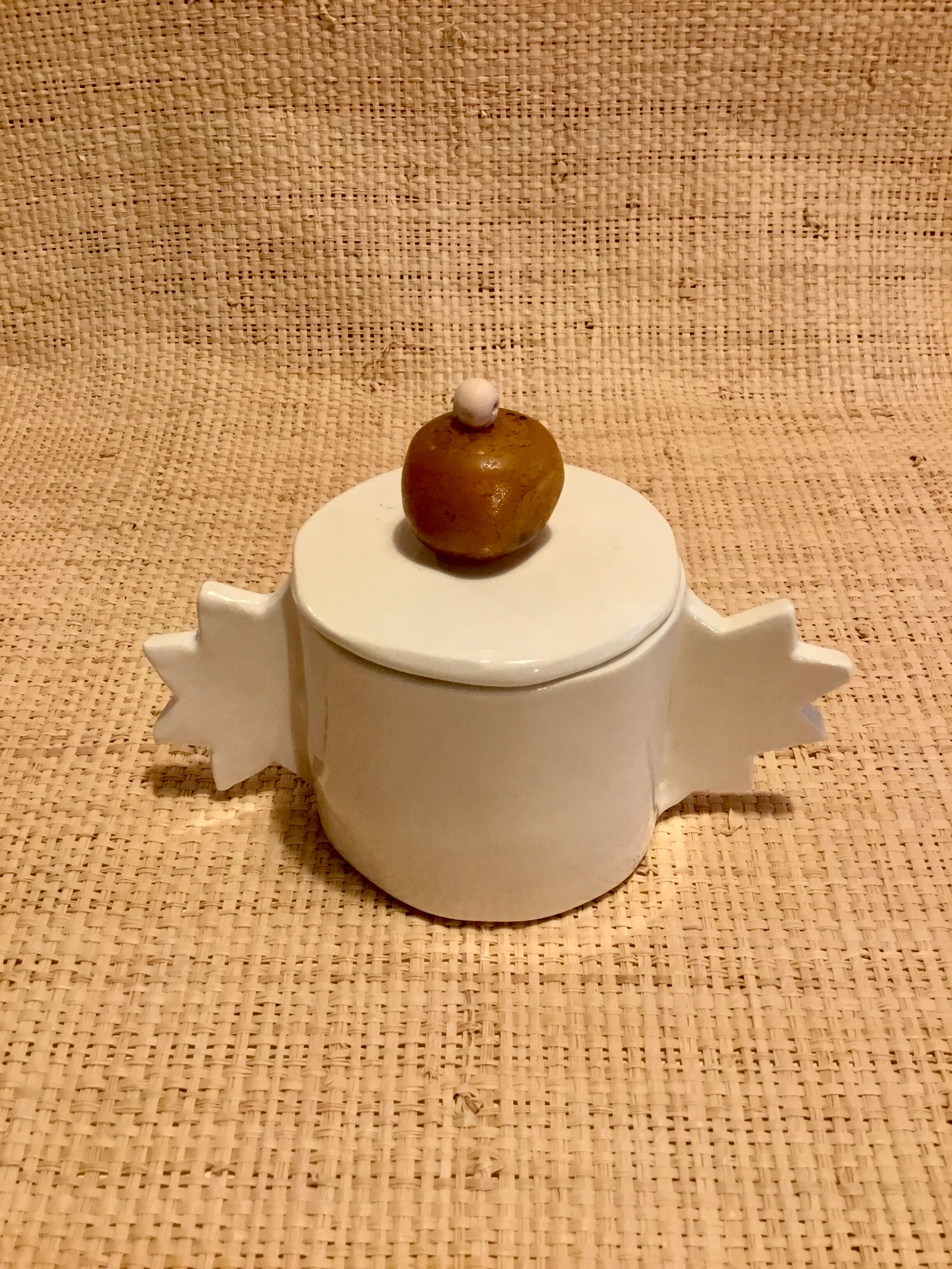 Glazed ceramic box of French artisanal manufacture vallauris