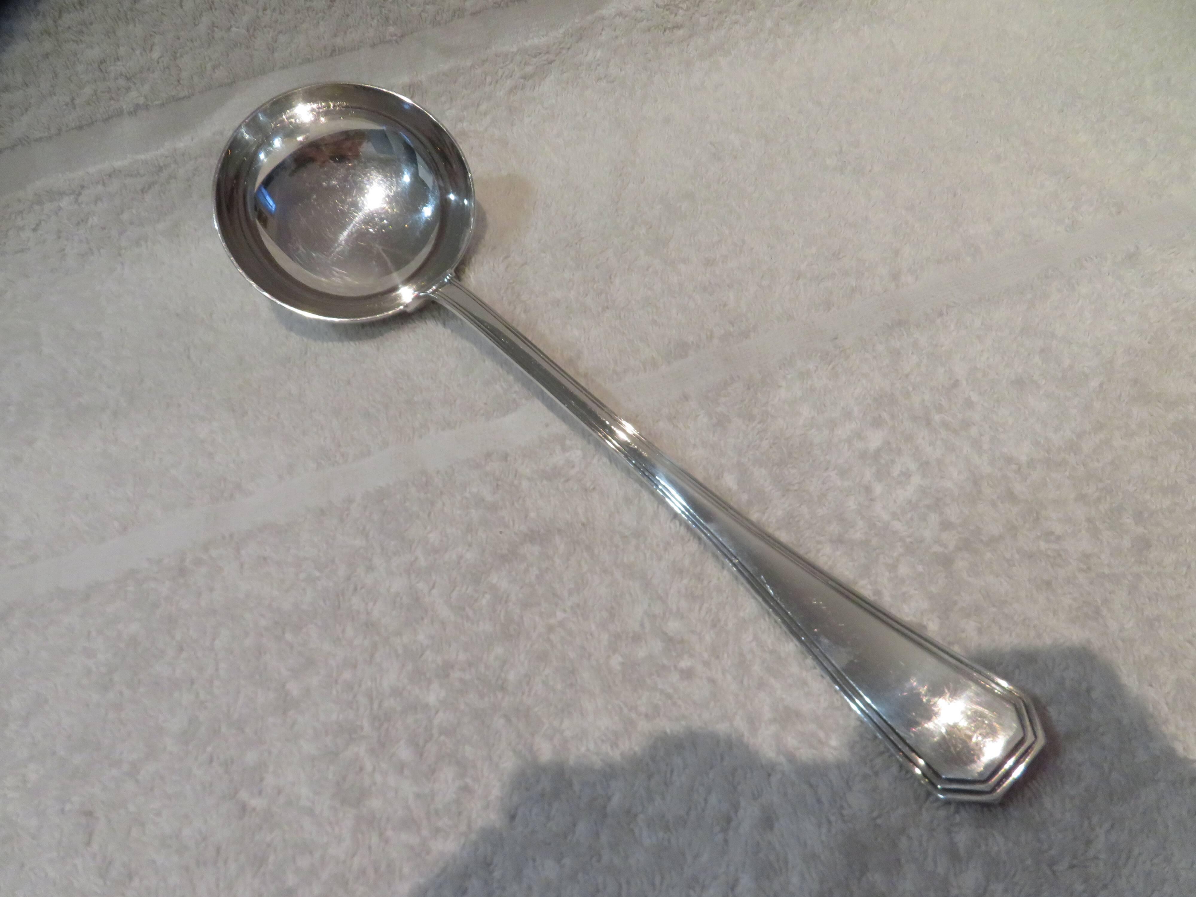 Christofle America silver plated soup ladle, 32.3cm