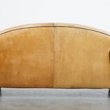 Sheep leather spacious 2-seater Art Deco design sofa from Bart van Bekhoven