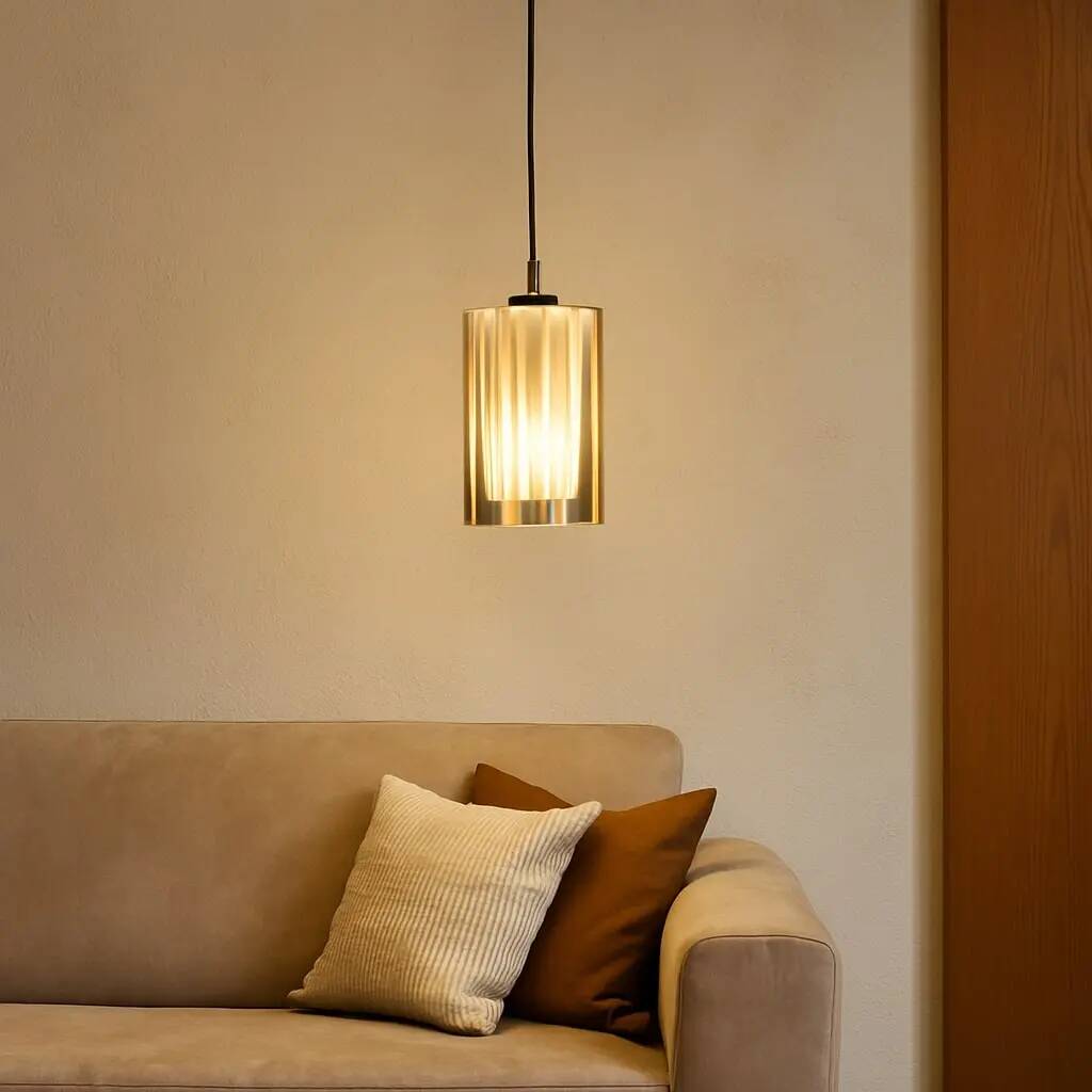 Vintage glass and metal pendant, Italy, 1970s
