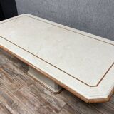Très importante table en marbre à 2 couleurs