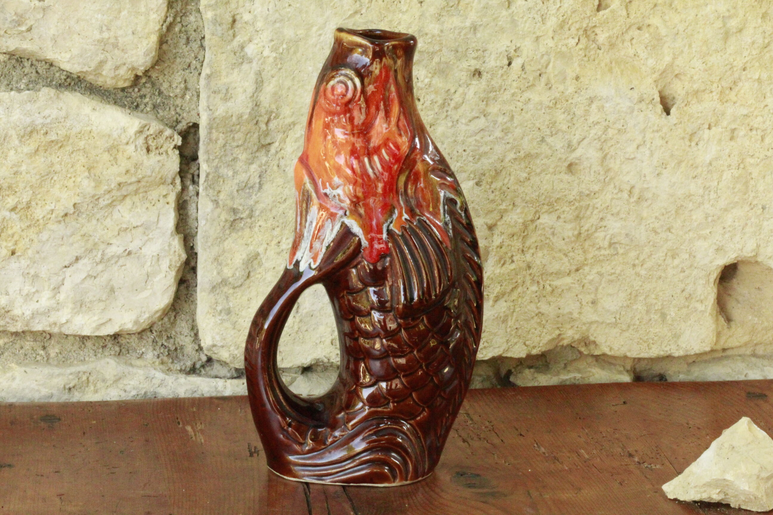 Cruche poisson céramique de Vallauris