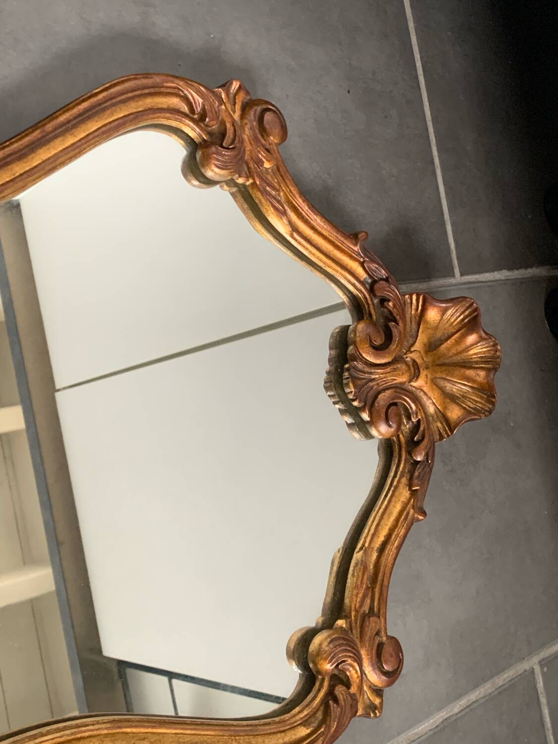 Baroque mirror in gilded wood from the 50s