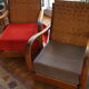 Fauteuil en teck et rotin style colonial indonésien