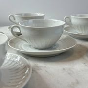 Set of 6 porcelain cups and saucers F. Chauvigny