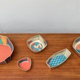 Set of 5 Bowls from the Flash One Postmodern Series by Dorothy Hafner for Rosenthal, 1980s.