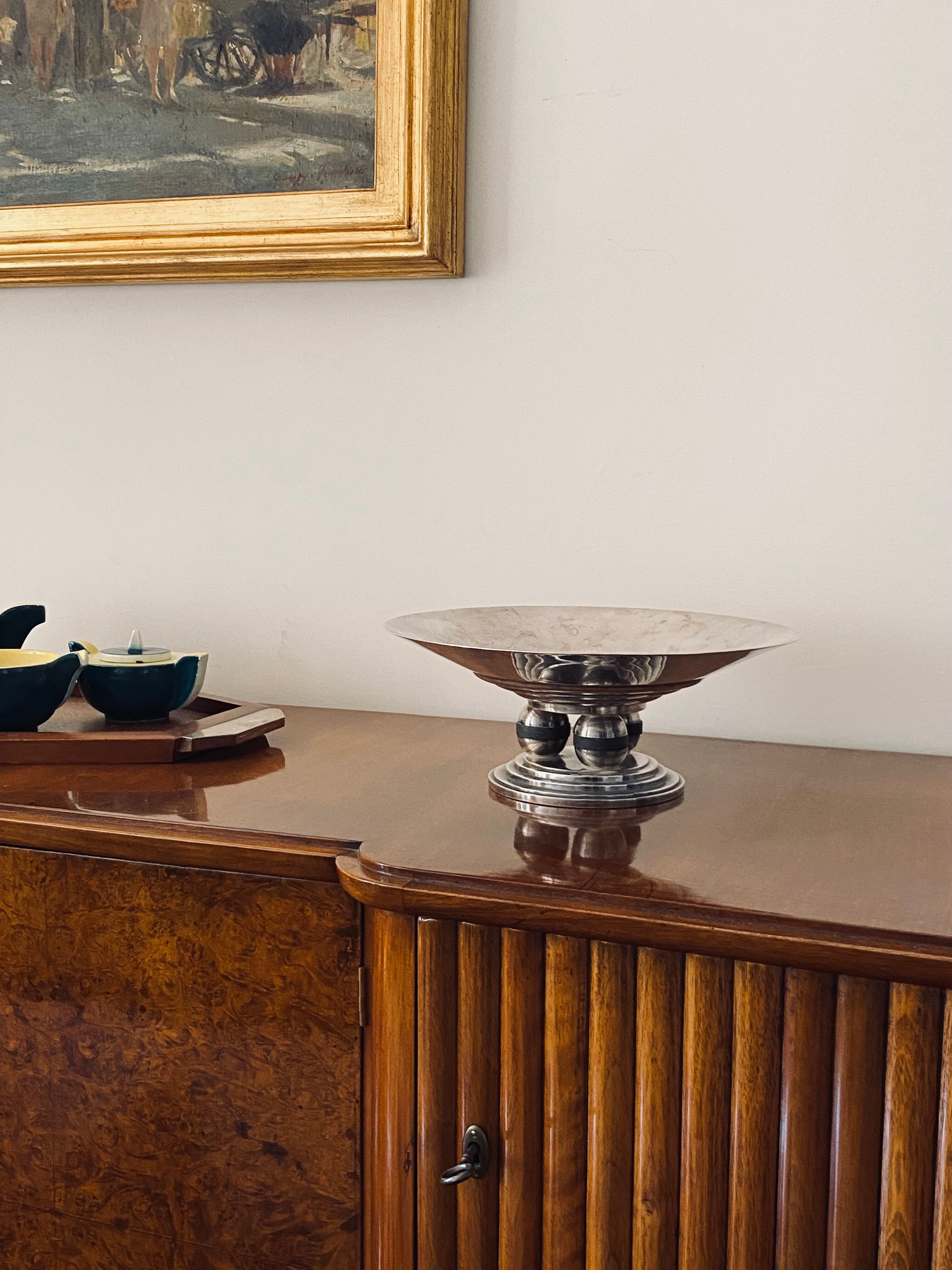 Art Deco silver-plated centerpiece, France 1930s