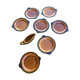 Set of 7 plates and a ceramic saucière Sarreguemines
