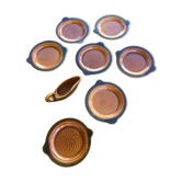 Set of 7 plates and a ceramic saucière Sarreguemines