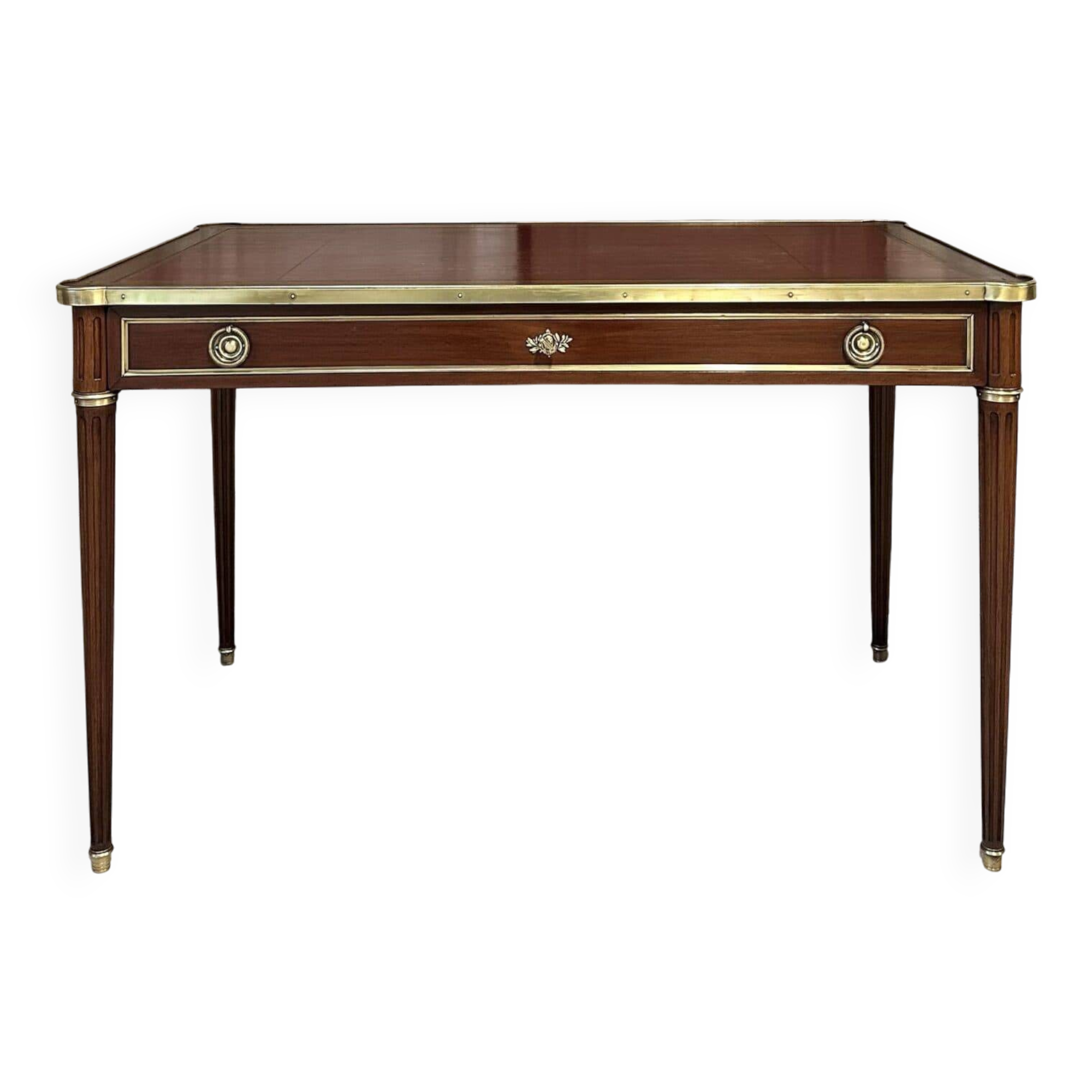 Louis XVI style flat desk in mahogany from around 1950.
