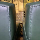 Paire de fauteuils Club cuir vert Poltrona Frau édition limitée