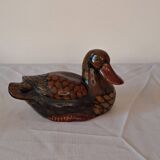 Set of 3 glazed ceramic ducks - rustic / country vintage decor